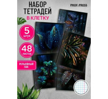 Тетрадь КЛЕТКА 48л. КРАСИВАЯ ПРИРОДА - 5 (48-9884) твин-лак, цвет.мелов.обл., 5 диз в спайке