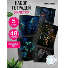 Тетрадь КЛЕТКА 48л. КРАСИВАЯ ПРИРОДА - 5 (48-9884) твин-лак, цвет.мелов.обл., 5 диз в спайке