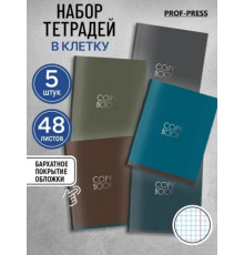 Тетрадь КЛЕТКА 48л. ОДНОТОННЫЙ ДИЗАЙН - 6 (Т48-0136) цв мел обл,5 диз в сп. софт-тач