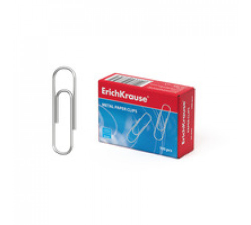 Скрепки металлические оцинкованные ErichKrause®, 33мм (коробка 100 шт.)