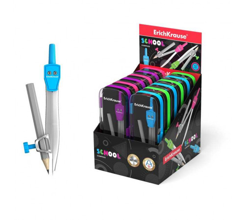 Металлический циркуль с карандашом ErichKrause® School 123мм. 45026