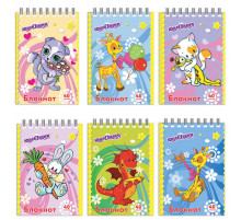 Блокнот МАЛЫЙ ФОРМАТ (75х105 мм) А7, 40 л., гребень, картон, клетка, ЮНЛАНДИЯ, 