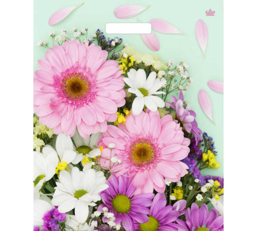 Пакет с вырубной ручкой 38*45 =60 Нежные герберы ВД Глянец  прор (50/500) №16