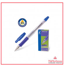 Ручка шариковая масляная с грипом PILOT BPS-GP-L,СИНИЯ,корпус прозр,0,7мм,линия 0,21мм,BPS-GP-F-L