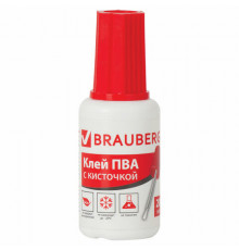 Клей ПВА BRAUBERG, 20 г, с кисточкой, морозостойкий, 222875
