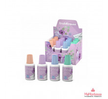 Корректирующая жидкость с кисточкой ErichKrause Pastel Bloom, 20г, ассорти (в картонном дисплее по 12 шт.)
