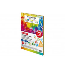 Бумага цветная 15 цветов BRAUBERG MULTICOLOR А4, 80 г/м2, 75 л. (15 цветов x 5 листов), 116647