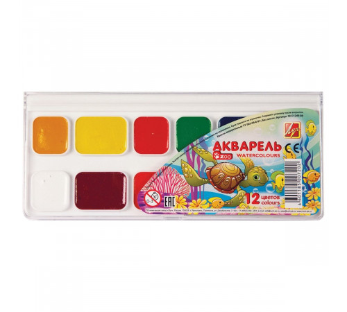 Акварель - ZOO - 12 цветов без кисти (европодвес) 19С 1249-08 Акварель - ZOO - 12 цветов без кисти (европодвес) 19С 1249-08