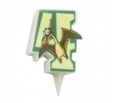 П.Свеча Цифра 4 Динозавр 5 см