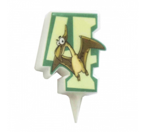 П.Свеча Цифра 4 Динозавр 5 см