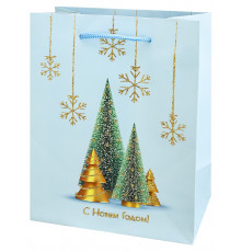 Dream cards Пакет подароч. с мат.лам. и глит. 18х23х10 см (M) Ёлки, 190г(собс.раз.) ППК-2311