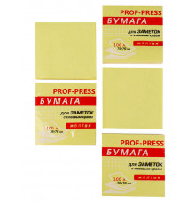 Бумага для заметок с клеевым краем ЖЕЛТАЯ (ЗБ-1552) 76х76 мм, 100л,  ЗБ-1552