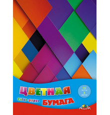 Цв. бумага А4 16л 8 цв 