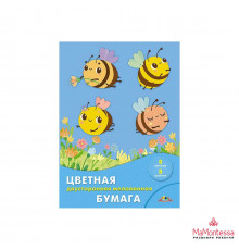 Цветная бумага двухсторонняя мелованная А4  8л. 8цв.