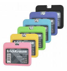 Бейдж горизонтальный ErichKrause силиконовый, размер вставки 85х54, ассорти, в пакете