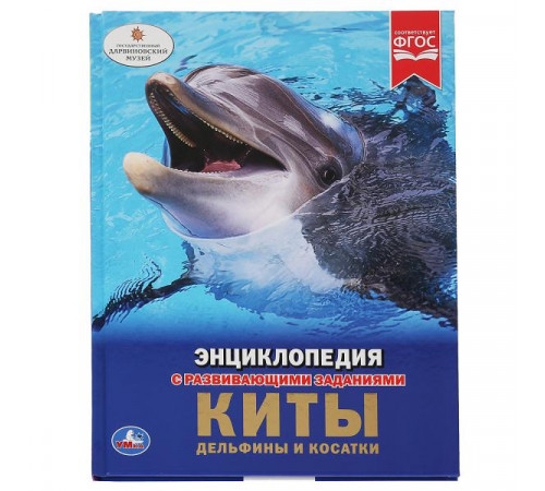 Киты, дельфины и косатки Энциклопедия А4 с развивающими заданиями.197х255мм. 48 стр.