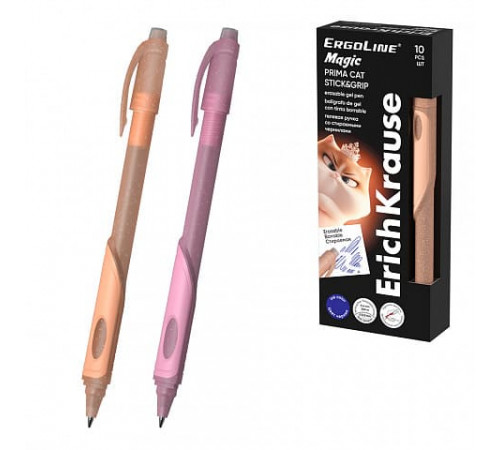 Ручка гелевая сo стираемыми чернилами ErichKrause ErgoLine® Magic Stick&Grip Prima Cat 0.5, 65671