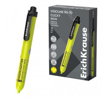 Текстмаркер автоматический ErichKrause Visioline RV-70 Clicky Neon, цвет чернил желтый 65578