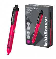 Текстмаркер автоматический ErichKrause Visioline RV-70 Clicky Neon, цвет чернил розовый 65580