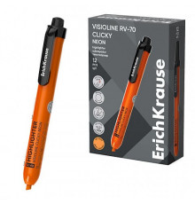 Текстмаркер автоматический ErichKrause Visioline RV-70 Clicky Neon, цвет чернил оранжевый 65581