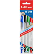 ЕК.Набор шариковых ручек.R-301 Classic Stick 1,0 зел,син,красн,черн 44593