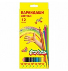 Набор цветных карандашей 12 цветов шестигранные