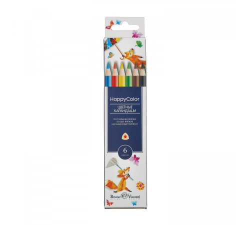 Карандаши цветные Happycolor 6 цв.