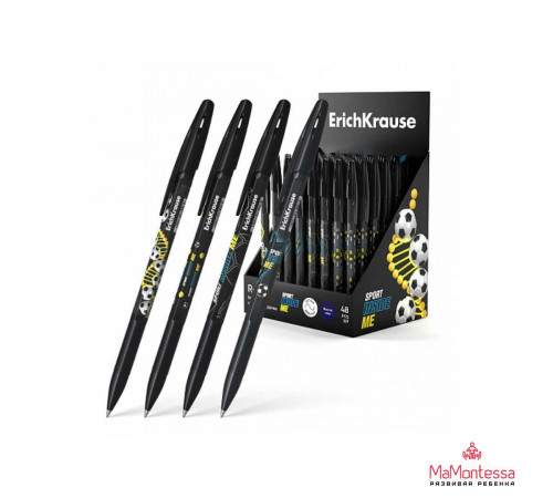 ЕК. Ручка шариковая ErichKrause R-301 Stick&Grip Sport DNA 0.7, цвет чернил синий.61006