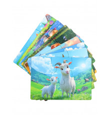 Пр.п.ПАЗЛЫ 9 в 1 (54 детали, поле 15х10,5 см) ДОМАШНИЕ ЖИВОТНЫЕ (арт. П54-8236)