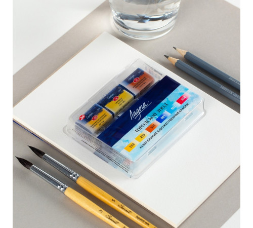 Ладога Набор акварель Городской этюд  в пластиковом коррексе, 6 шт х 2,5 мл