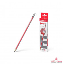 Чернографитный карандаш ErichKrause Extra, шестигранный , с ластиком, HB (в коробке по 12 шт.)43575