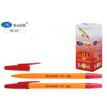 Шариковая ручка: жёлтый корпус, с красным колпачко 051/крас./