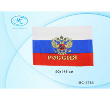 Бас.Флаг России -С гербом- прошит нитками по краю МС-3783