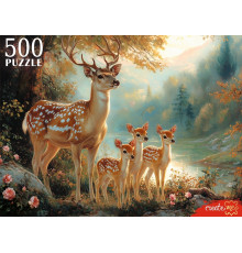 ПАЗЛЫ 500 элементов. ОЛЕНИ У ОЗЕРА (арт.П500-7619)