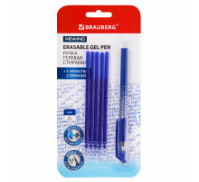 Оф.м.Ручка стираемая гелевая + 5 стержней, BRAUBERG 