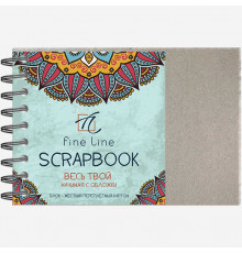 Блокнот для творчества (скрапбукинга) SCRAPBOOK  А5 горизонтальный , 10л.,  на гребне слева 2940