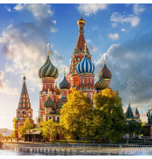 Холст с красками 40х40 см по номерам (в коробке) (30 цв.) Храм Василия Блаженного (арт. Х-5607)