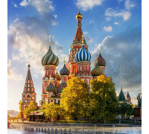 Холст с красками 40х40 см по номерам (в коробке) (30 цв.) Храм Василия Блаженного (арт. Х-5607)