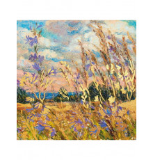 Холст с красками 40х40 см по ном., с зол.поталью (в кор.) (30цв) Полевые цветы (Арт. Х-4216)