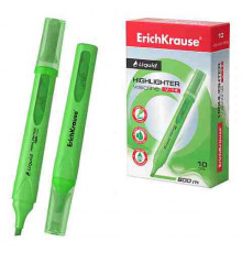 Текстмаркер с жидкими чернилами ErichKrause Visioline V-14  Liquid Neon, цвет чернил зеленый (в коробке по 10 шт.)