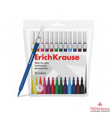 ЕК. Фломастеры ErichKrause light 12 цветов (в футляре с европодвесом 12 шт).61828