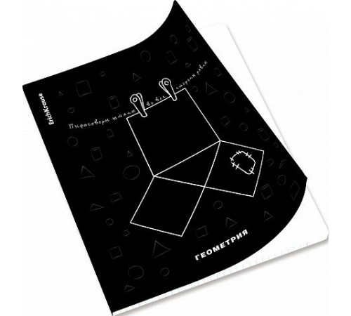 Тетрадь общая уч. с пласт. обложкой на скобе ErichKrause Зри в корень, Геометрия, 48 л 59455