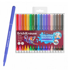 Фломастеры ErichKrause Safari Ultra Washable 18 цветов (в футляре с европодвесом 18 шт) 65460
