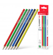 Чернографитный карандаш пластиковый ErichKrause Classic, шестигранный, HB (в коробке по 12 шт.) 55266