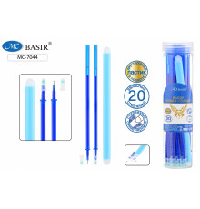 Набор пиши-стирай: в набор входит стержни со стираемыми чернилами 20 штук, МС-7044 /син/