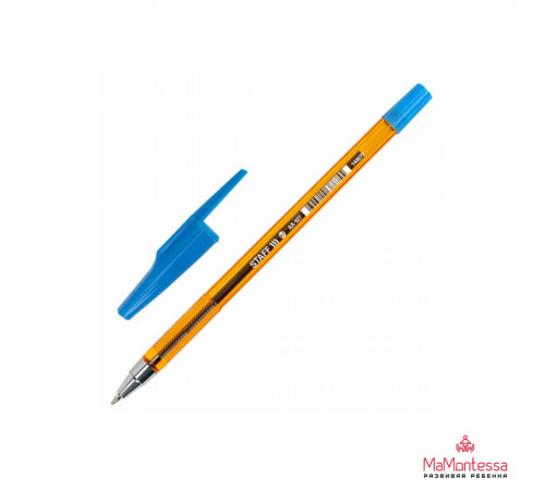 Ручка шариковая STAFF AA-927 ORANGE, СИНЯЯ, корпус оранжевый, узел 0,7мм, 144075