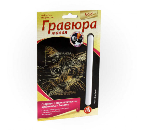 Гравюра малая с эффектом золота 