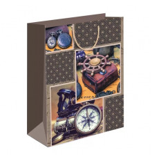 Пакет подарочный (L) мужской с компасом и штурвалом 15.11.01308