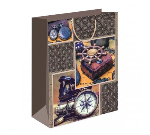 Пакет подарочный (L) мужской с компасом и штурвалом 15.11.01308