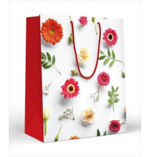 Пакет подарочный (L) цветы на белом 15.11.01966